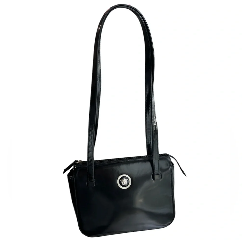 Versace Patent Leather Shoulder Bag with Silver Hardware - Picture 3 of 11